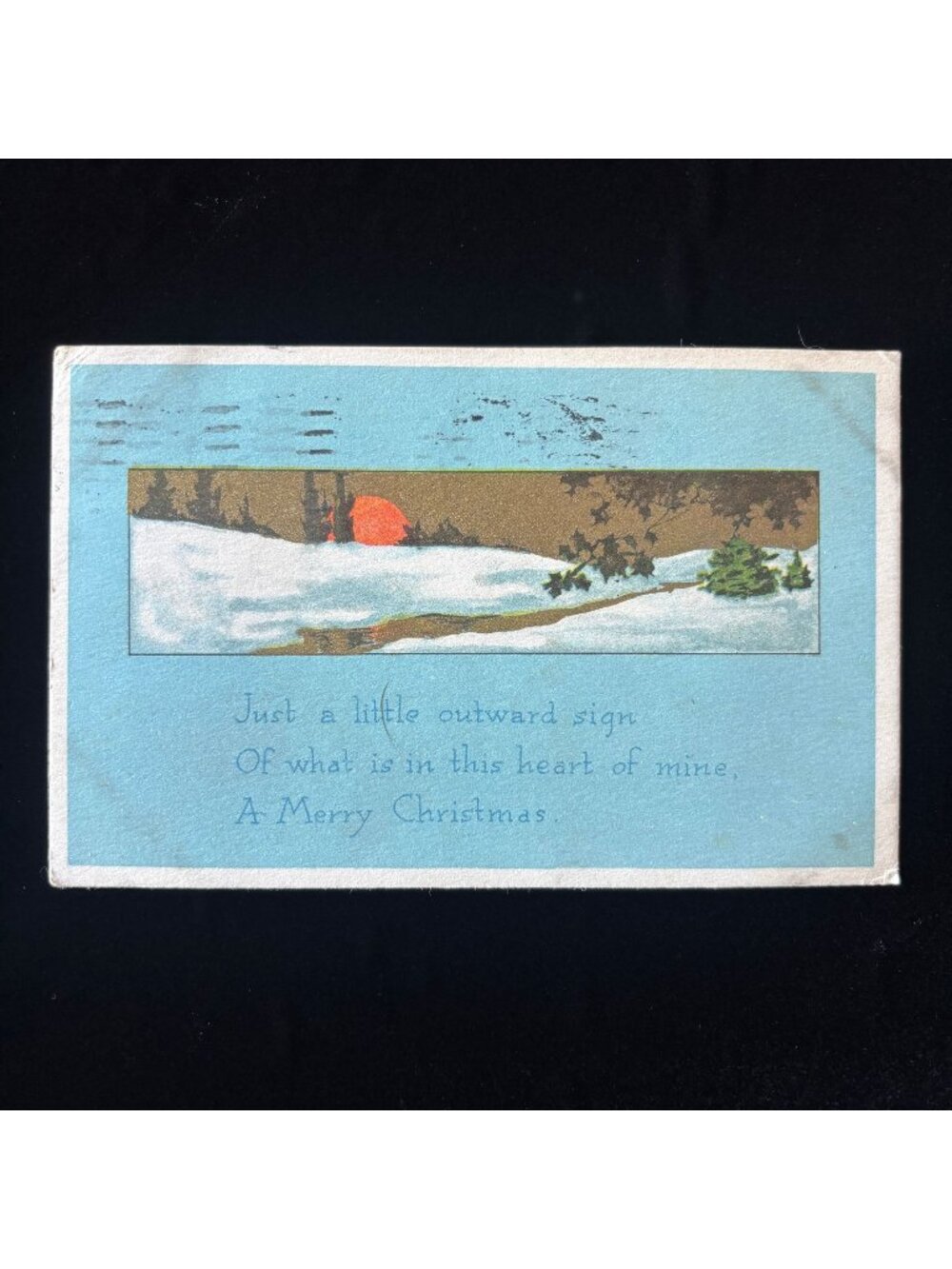 Antique Postcard 1917 Christmas Winter Sunset Louisville KY Hobson Ballsville VA